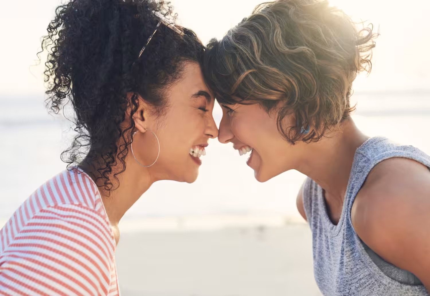 two happy women